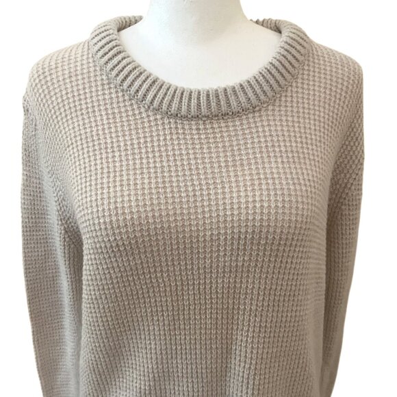 Converse One Star Beige Long Sleeve Round Neck Pullover Sweater Size Large - Picture 2 of 7